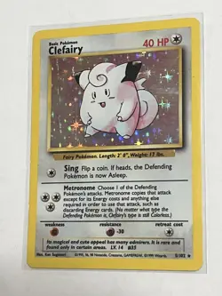 Clefairy 5/102 Base Set HOLO Pokemon Card ⭐ WOTC Vintage Unlimited LP/NM - Image 1