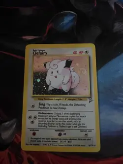 Pokemon TCG Clefairy Base Set 2 Holo Unlimited Rare Card 6/130 Vintage - Image 1