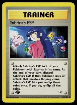 Pokemon Card - Sabrina's ESP 1st Edition Gym Heroes 117/132 Uncommon - Image 1