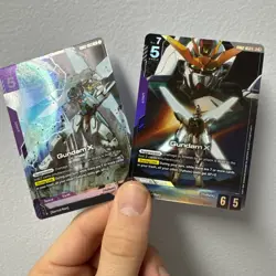Gundam Card Game TCG GD02-053 Gundam X LR+ Alt Art Dual Impact And Regular LR - Image 1