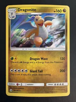 Dragonite Holo 96/149 Holo Rare Pokemon Sun and Moon Base TCG Card MP - Image 1