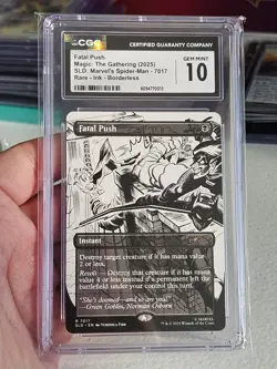 MTG CGC 10 Fatal Push R 7017 (Bonus Card) Secret Lair: Marvel's Spider-Man POP 2 - Image 1