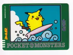 Surfing Pikachu Sealdass Pocket Monsters Japanese 1997 Pack Fresh Mint - Image 1