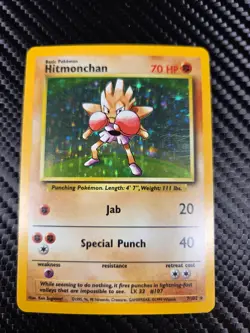 Pokemon Hitmonchan Holo 7/102 Base Set WOTC 1999 Vintage - Image 1
