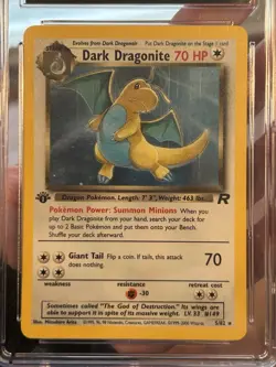 Pokemon Dark Dragonite Team Rocket 1st Edition Holo Rare #5 CGC 9 Mint - Image 4