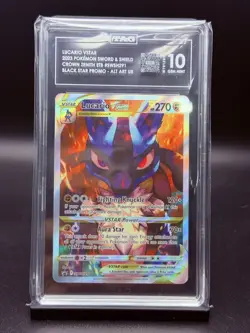 Lucario VSTAR 2023 Pokemon SWSH291 Crown Zenith ETB Black Star Alt Art UR TAG 10 - Image 1