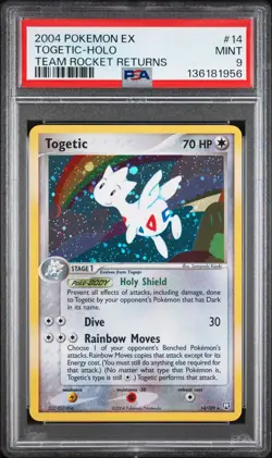 2004 POKEMON EX TEAM ROCKET RETURNS #14 TOGETIC-HOLO PSA 9 - Image 1