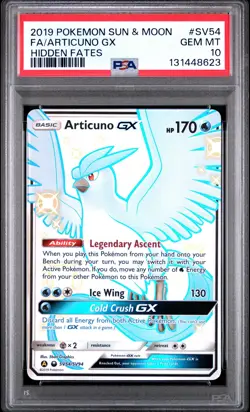 Articuno Gx SV54/SV94 Hidden Fates Pokemon PSA 10 - Image 1