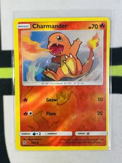 2019 POKEMON - HIDDEN FATES - CHARMANDER REVERSE HOLO 7/68 - Image 1