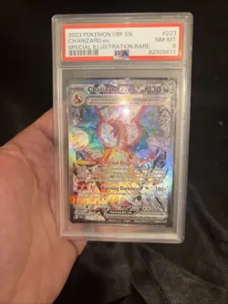 2023 Pokemon OBF EN-OBSIDIAN FLAMES CHARIZARD EX #223 SPECIAL ART RARE PSA 8 - Image 1