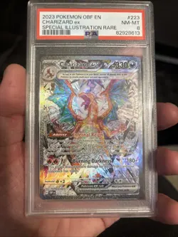 2023 Pokemon OBF EN-OBSIDIAN FLAMES CHARIZARD EX #223 SPECIAL ART RARE PSA 8 - Image 5