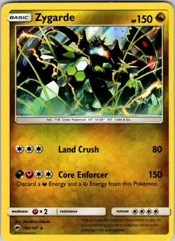 Zygarde 100/147 SM - Burning Shadows Pokemon NM Holo - Image 1