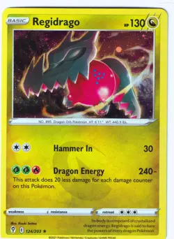 Regidrago Cosmos Holo Rare Pokemon TCG 124/203 LP - Image 1