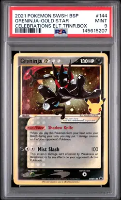 2021 POKEMON SWSH BLACK STAR PROMO #144 GRENINJA-GOLD STAR PSA 9 - Image 1