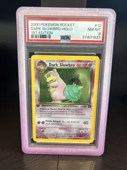 Dark Slowbro-Holo 1st Edition Pokemon Rocket 12 PSA 8 - Image 1
