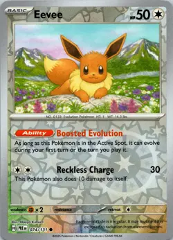 Eevee Reverse Holofoil Common SV: Prismatic Evolutions 074/131 NM Pokemon - Image 1