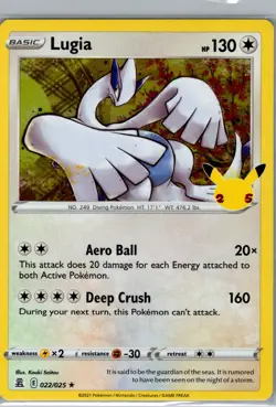 Lugia Holo Rare Celebrations 022/025 NM Pokemon - Image 1