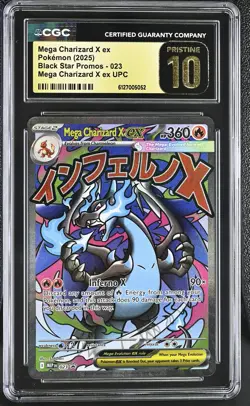 Mega Charizard X ex 2025 Pokemon Black Star Promos CGC PRISTINE 10 #023 - Image 1