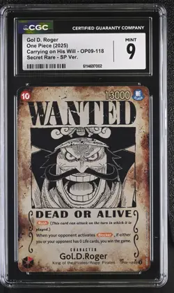 Gol .D. Roger OP09-118 Wanted Poster One Piece Carrying On His Will CGC Mint 9 - Image 1