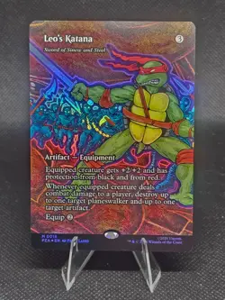 Leo's Katana (Borderless) (Foil) 0018 (M) MTG Teenage Mutant Ninja Turtles (PZA) - Image 1