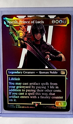 MTG Magic The Gathering FIN Final Fantasy Borderless Foil Noctis Prince of Lucis - Image 1