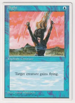 Crimped Flight HP 4th Edition 1995 WOTC MTG Magic Factory Error Misprint Vintage - Image 1