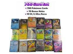 700 Pokemon Card Lot + 70 Holo, Rares, Reverse Foils EX - Signature Collection - Image 1