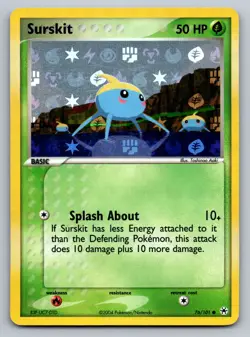2004 Pokemon TCG - Surskit 76/101 EX Hidden Legends - Vintage Reverse Holo - Image 1