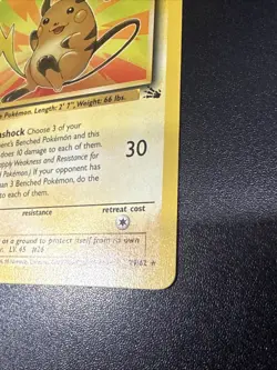 Pokemon TCG Raichu Non Holo Rare 29/62 - Fossil Unlimited- WOTC 1999 Vintage - Image 2