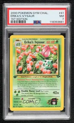 Erika's Ivysaur 1st Ed. Pokemon Gym Challenge PSA 7 2000 - Image 1