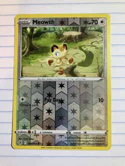 Pokemon TCG Meowth Reverse Holo 199/264 NM Condition - Image 1