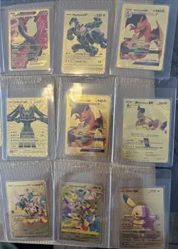 Lot 19 Gold Foil Fan Art Collectible Pokemon Pikachu Umbreon Evee Machamp Mint - Image 1