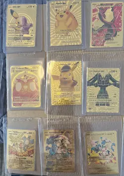 Lot 19 Gold Foil Fan Art Collectible Pokemon Pikachu Umbreon Evee Machamp Mint - Image 2