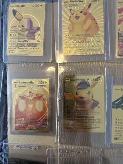 Lot 19 Gold Foil Fan Art Collectible Pokemon Pikachu Umbreon Evee Machamp Mint - Image 4