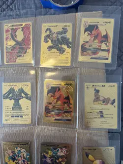 Lot 19 Gold Foil Fan Art Collectible Pokemon Pikachu Umbreon Evee Machamp Mint - Image 5