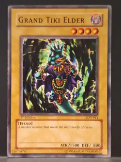 Yugioh Grand Tiki Elder LON-011 1st Edition NM - Image 1