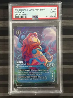 Disney Lorcana | Mufasa - Ruler of Pride Rock | Enchanted | PSA 9 - Image 1