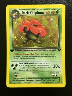 DARK VILEPLUME Pokemon Card - WOTC - 1st Edition - Team Rocket 13/82 HOLO NM (C) - Image 1