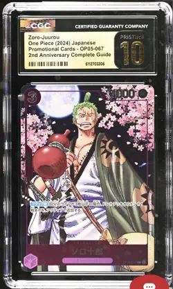 CGC 10 Pristine Zoro-Juurou OP05-067 Vol 5 Promo One Piece JP 2nd Anniversary - Image 1