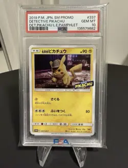 Pikachu PSA 10 337/sm-p Promo Detective Pikachu Card Pokemon Japanese - Image 1