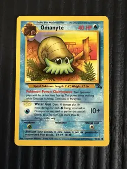 ERROR Omanyte Fossil Non Holo #52/62 Misprint Pokemon Card NM - Image 1