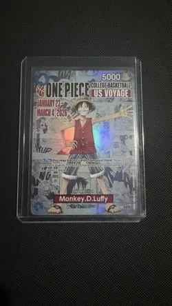 One Piece Monkey.D.Luffy College Basketball US Voyage One Piece TCG Promo Card - Image 1