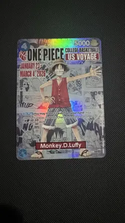 One Piece Monkey.D.Luffy College Basketball US Voyage One Piece TCG Promo Card - Image 3