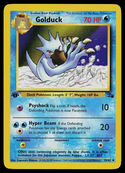 Pokemon Card - Golduck Fossil 35/62 Uncommon 1st Edition - Image 1