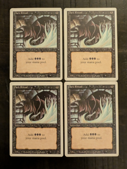 MTG Dark Ritual x4 – Revised Edition – Lot of 4 Vintage Magic The Gathering Card - Image 1
