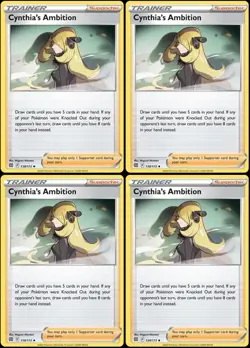 Cynthia's Ambition 138/172 - Brilliant Stars x4 Pokemon Trainer Card Playset 4x - Image 1