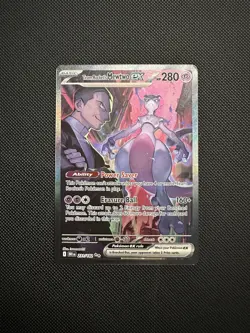 Pokemon TCG Destined Rivals Team Rockets Mewtwo EX Card 231/182 NM Condition - Image 1
