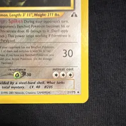 Pokemon TCG Forretress Uncommon Card 21/75 Neo Discovery 2001 - Image 4