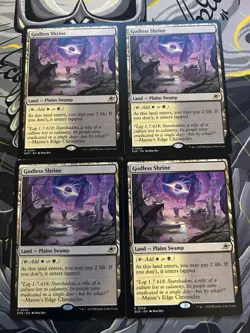 MTG x4 Godless Shrine -EOE NM - Image 1