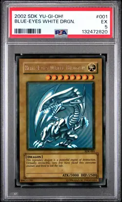 2002 YU-GI-OH! STARTER DECK: KAIBA #001 BLUE-EYES WHITE DRAGON PSA 5 - Image 1